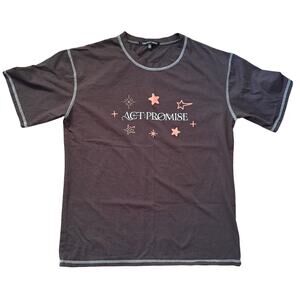 Tomorrow x Together Act: Promise World Tour Brown Graphic T-Shirt Size XL K Pop